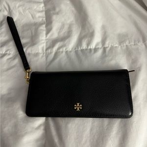 Tory Burch wallet with gold emblem